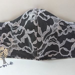 Black and Lavender Lace Mask